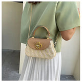 Texture Net Red Girl Hand Chain Cross Body Woven Bag