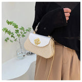 Texture Net Red Girl Hand Chain Cross Body Woven Bag