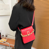 Pleated Chain One Shoulder Crossbody Bag Women