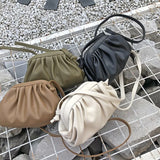 Cloud Wrinkled Dumpling Clip Shoulder Messenger Bag for Women