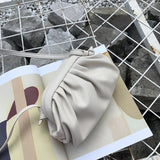 Cloud Wrinkled Dumpling Clip Shoulder Messenger Bag for Women