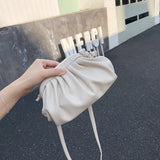Cloud Wrinkled Dumpling Clip Shoulder Messenger Bag for Women