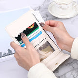 Ladies' Print Short Three-fold Purse Zipper Change Clip Women