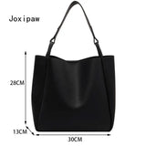 Women's Soft PU Leather Shoulder Bag Casual Handbag Tote Large Capacity