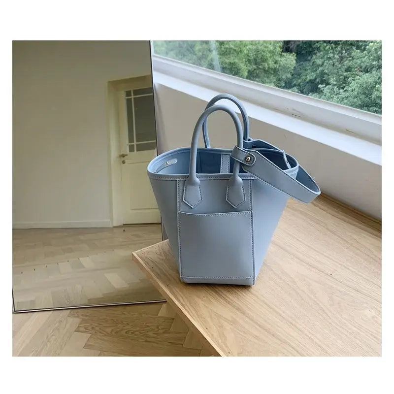 Women's Bucket Shoulder Bag Large Capacity PU Leather Handbag