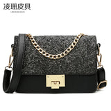 Women's Small Square Bag with Sequin Decoration