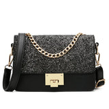 Women's Small Square Bag with Sequin Decoration