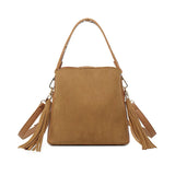 Ladies PU Bucket Bag Small Fringed Messenger Bag