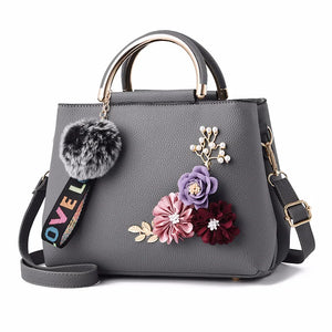 Artificial Flower Shoulder Messenger Bag PU Solid Handbag