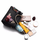 Artificial Flower Shoulder Messenger Bag PU Solid Handbag