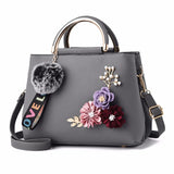 Artificial Flower Shoulder Messenger Bag PU Solid Handbag