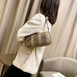 Crocodile Pattern Shoulder Bag Clutch Bag Patent Leather Underarm Shoulder Bag