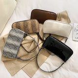 Crocodile Pattern Shoulder Bag Clutch Bag Patent Leather Underarm Shoulder Bag