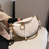 Ladies Chain Shoulder Bag Solid PU Women Handbag