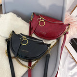 Ladies Chain Shoulder Bag Solid PU Women Handbag