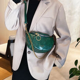 Ladies Chain Shoulder Bag Solid PU Women Handbag