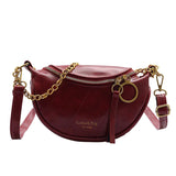 Ladies Chain Shoulder Bag Solid PU Women Handbag
