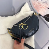 Ladies Chain Shoulder Bag Solid PU Women Handbag