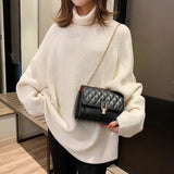 Women's PU Small Chain Shoulder Bag Solid Soft Leather Messenger Bag