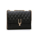 Women's PU Small Chain Shoulder Bag Solid Soft Leather Messenger Bag