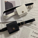 Retro Mini Leather Waist Bag for Women, Detachable Stylish Belt Pouch