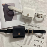 Retro Mini Leather Waist Bag for Women, Detachable Stylish Belt Pouch