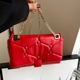 Crossbody Rhombus Bag High Quality Red Women's Shoulder Bag