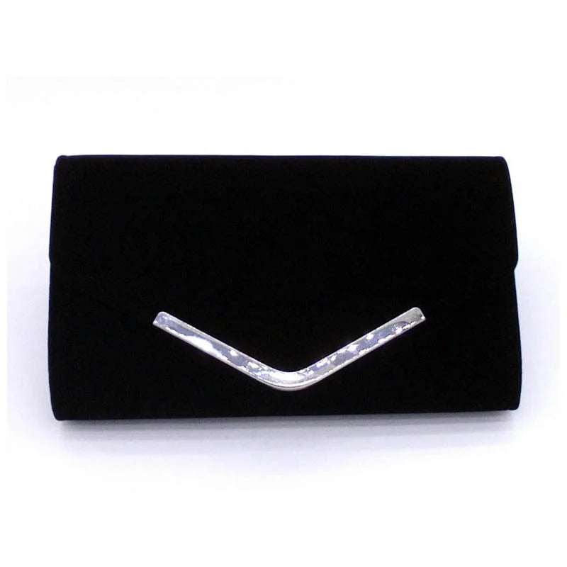 Ladies Evening Envelope Metal Chain Clutch Bag Wedding Party