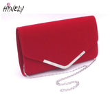 Ladies Evening Envelope Metal Chain Clutch Bag Wedding Party