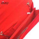 Ladies Evening Envelope Metal Chain Clutch Bag Wedding Party