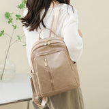 Women's Soft Leather Backpack Large Capacity School Bag Travel Backpack