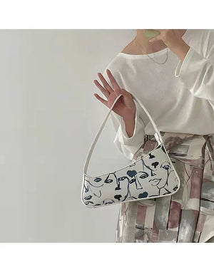 Abstract Modern Impressionism Ladies Handbag Art Portrait Grace Illustration