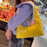 Modern Geometric Handbag Glossy Surface Zipper Closure High Capacity