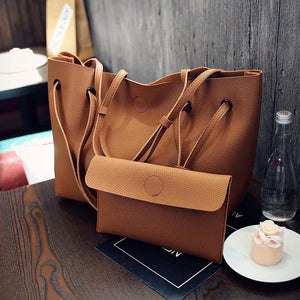 Retro PU Leather Shoulder Bag Set Crossbody Handbag