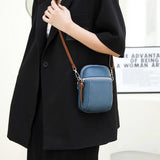 Solid Leather Shoulder Bag Mini Handbag