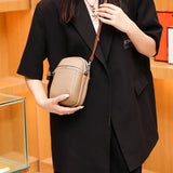 Solid Leather Shoulder Bag Mini Handbag