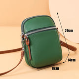Solid Leather Shoulder Bag Mini Handbag