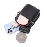 Solid Leather Shoulder Bag Mini Handbag