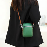 Solid Leather Shoulder Bag Mini Handbag