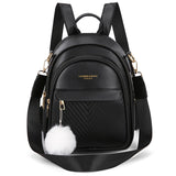 Women's Small Backpack in High Leather with Hair Ball Gift
