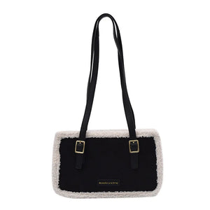 Lamb Wool Women Tote Bag Square Bags Female Causal Shoulder Messenger Bag