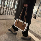 Lamb Wool Women Tote Bag Square Bags Female Causal Shoulder Messenger Bag