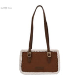 Lamb Wool Women Tote Bag Square Bags Female Causal Shoulder Messenger Bag