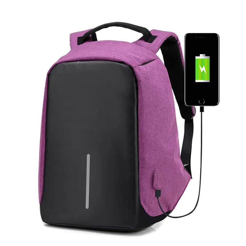 Anti Theft Laptop Backpack USB School Bag Rucksack for Men