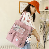 Large Capacity Shoulder Bag for Girls Waterproof Nylon Handbag