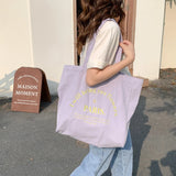 Student Shopping Bag Canvas Shoulder Bag Women's Handbag