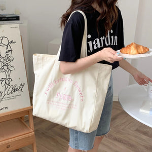 Student Shopping Bag Canvas Shoulder Bag Women's Handbag