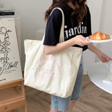 Student Shopping Bag Canvas Shoulder Bag Women's Handbag