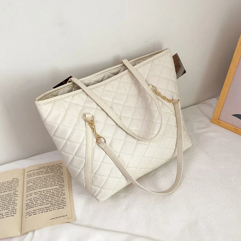 Retro Rhombus Chain Handbags Embroidery Thread Shoulder Bag
