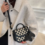 Lattice Shoulder Messenger Women Bag Pendant Style Portable Small Bag